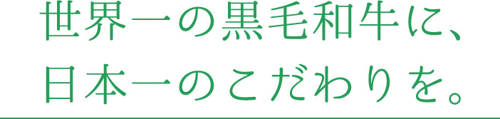 世界一の黒毛和牛に、日本一のこだわりを。